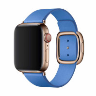 Кожаный ремешок Modern Buckle Leather для Apple Watch 38/40/41mm Gold/Cape cod blue